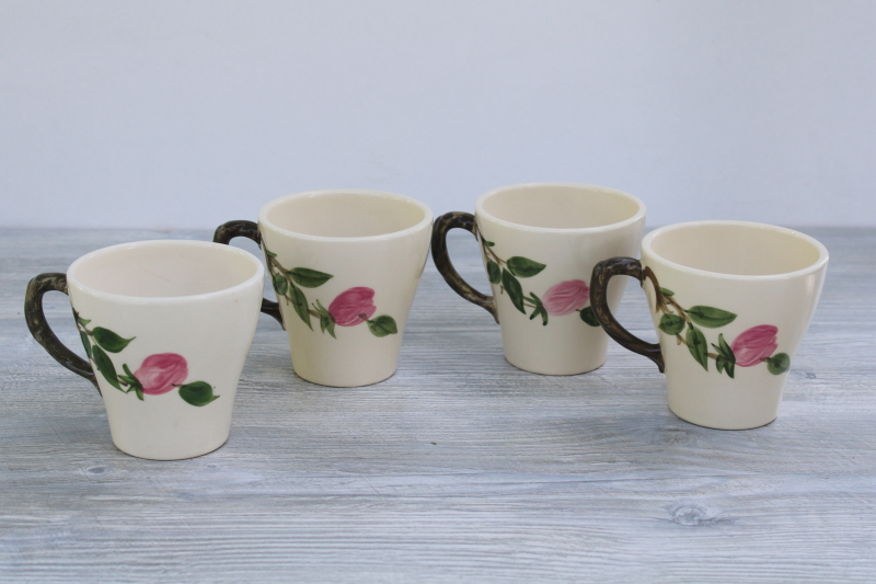 Franciscan Desert Rose pattern large mugs or coffee cups, vintage USA pottery dinnerware