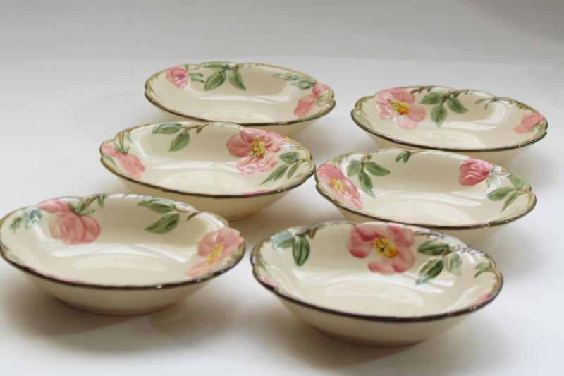Franciscan china Desert Rose pattern fruit bowls, vintage pottery dinnerware