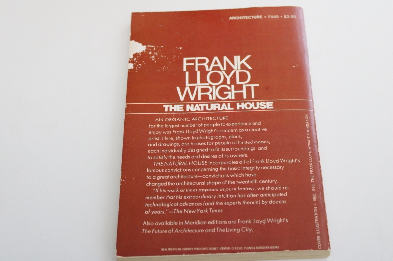 Frank Lloyd Wright The Natural House, architectural design in his own words, black  white photos