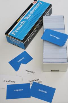 French English flash cards set, 1000 word cards for vocabulary teaching or sign art