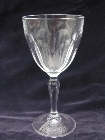 French glass crystal stemware, 16 water goblets / wine glasses