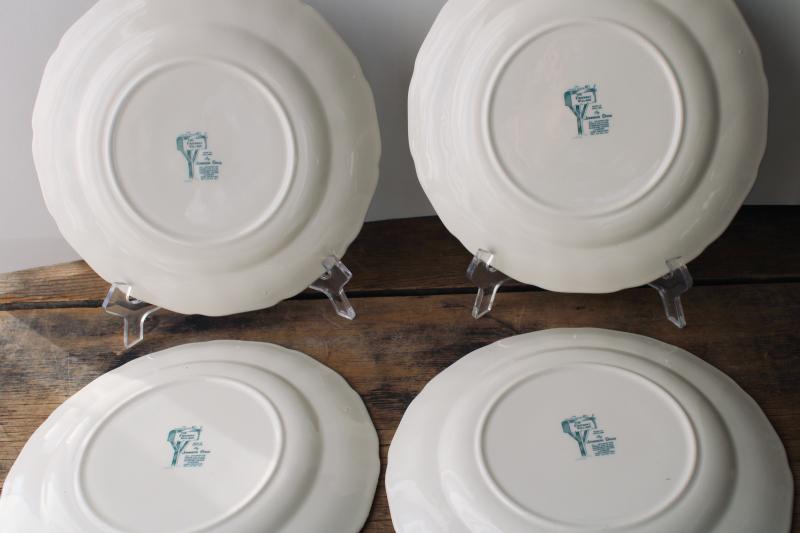 Friendly Village Johnson Bros china set of 4 School House dinner plates vintage England