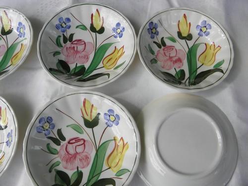 Garden Lane vintage hand-painted Blue Ridge fruit bowls, set of 8
