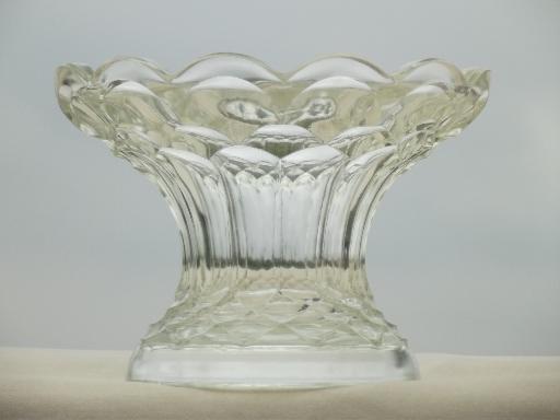 Georgian Dominion pattern glass vase / punch bowl stand, vintage LE Smith