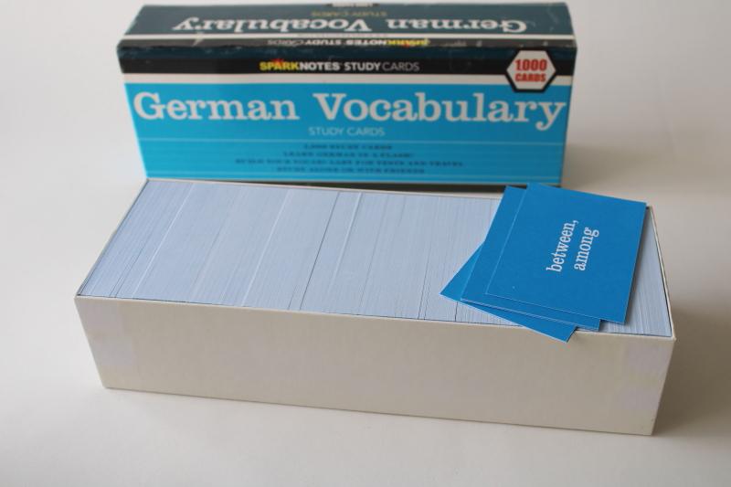 German English flash cards set, 1000 word cards for vocabulary teaching or sign art
