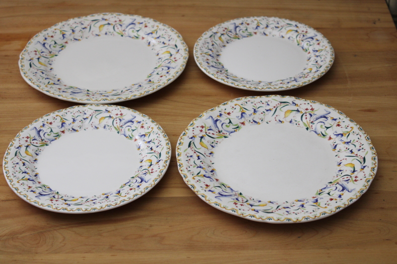 Gien France Toscana pattern, two each salad  luncheon plates, new w/ labels set