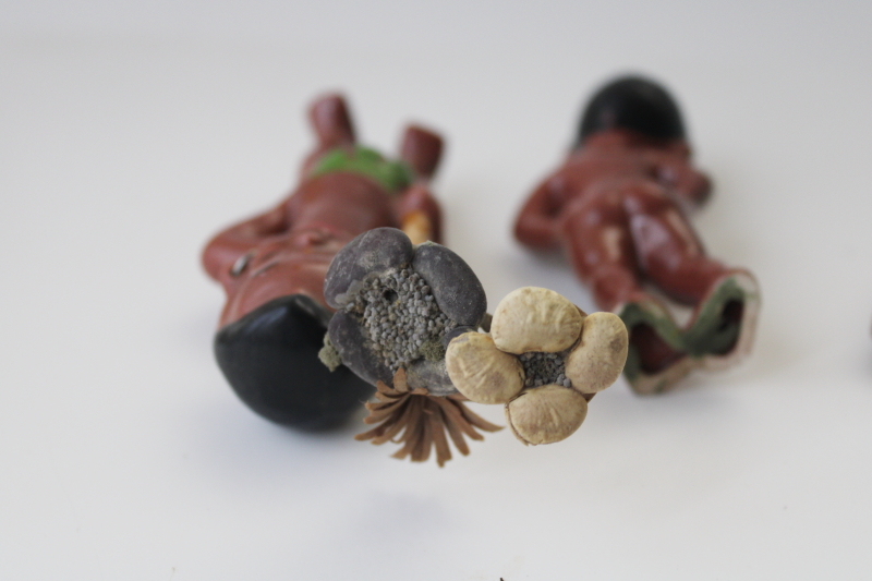 Gilner California pottery mid century vintage ceramic arts figurines happy cannibals Hawaiiana