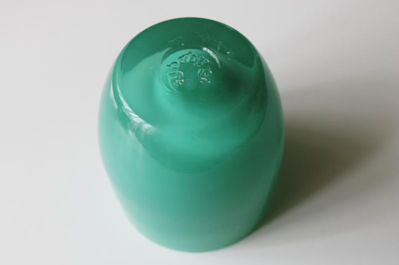 Glassybaby Strength aqua green hand blown glass votive candle holder pre-triskelion