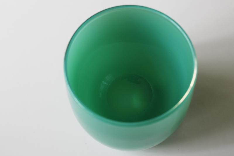 Glassybaby Strength aqua green hand blown glass votive candle holder pre-triskelion