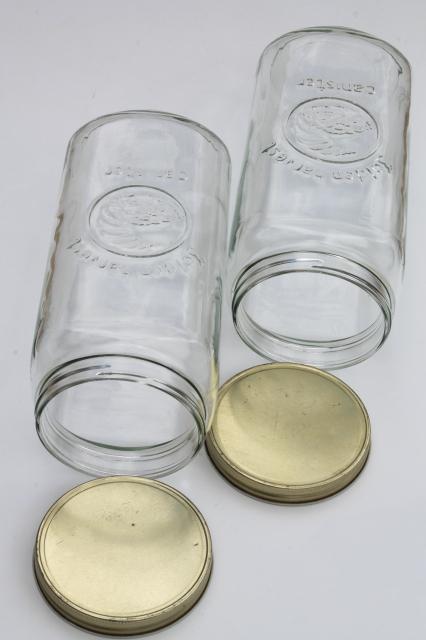 Golden Harvest glass mason jar canisters, half-gallon canister jars w/ lids