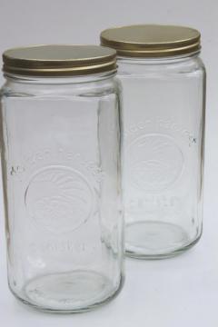 Golden Harvest glass mason jar canisters, half-gallon canister jars w/ lids