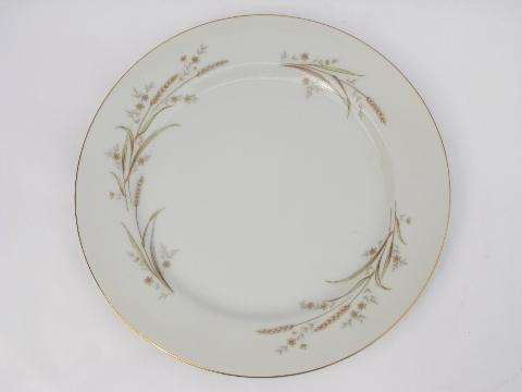 Golden harvest wheat Fine China - Japan, set 6 vintage dinner plates