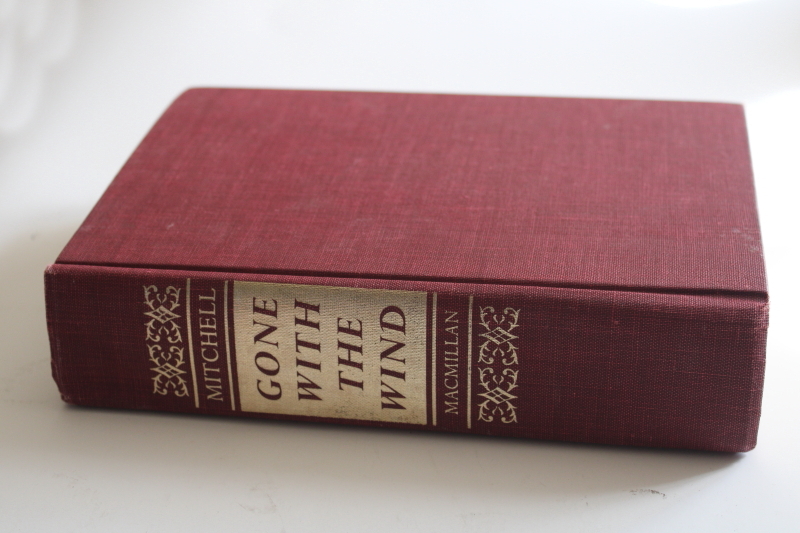 Gone With The Wind vintage hardcover red cloth cover beautiful for display