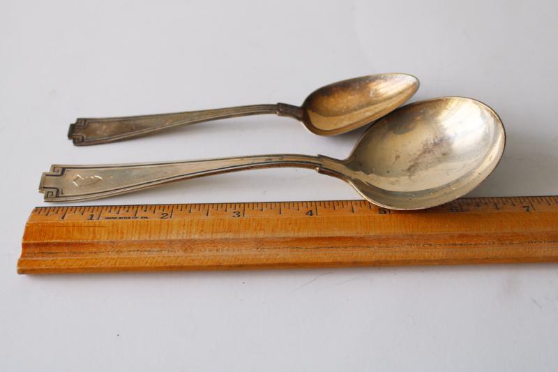 Gorham sterling silver Etruscan pattern vintage 1913, round bowl serving spoon, teaspoon