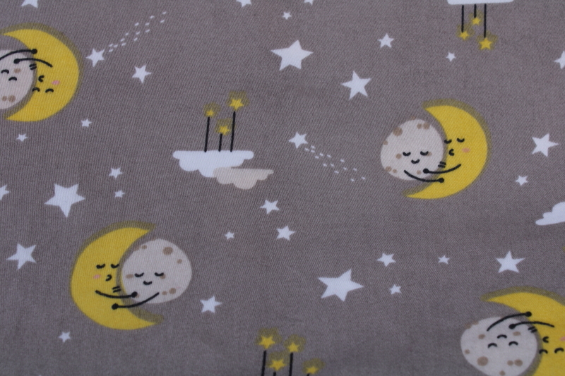 Hanna Andersson Home queen size duvet cover, full  crescent moon print grey cotton