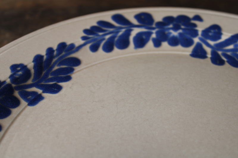 Harry Bird pottery Vernon Kilns vintage California plates Aztec green blue orange