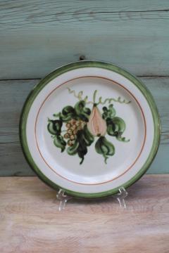 Harvest John B Taylor hand painted large round plate, vintage Louisville stoneware pottery