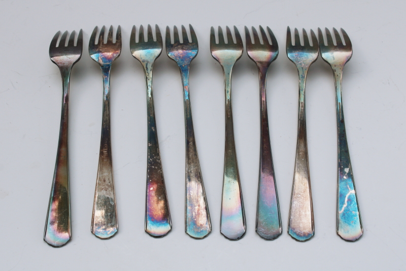 Harvest or Camelot pattern American Silver luncheon forks, 1960s vintage International silver flatware