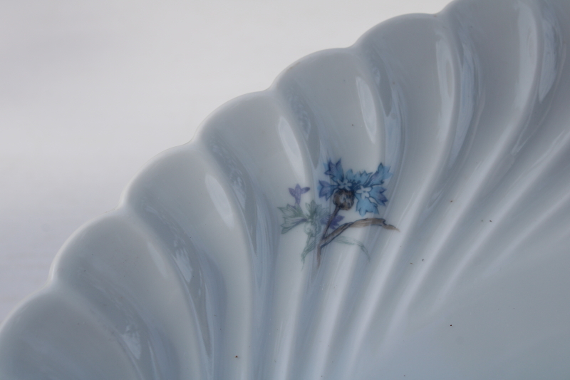 Haviland Limoges china cake plate platter, French country blue cornflower, Bergere A Charme du Logis