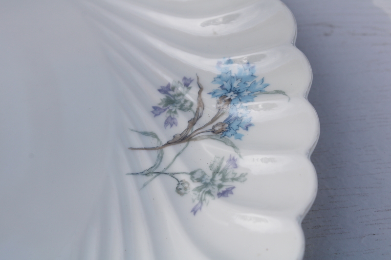 Haviland Limoges china cake plate platter, French country blue cornflower, Bergere A Charme du Logis