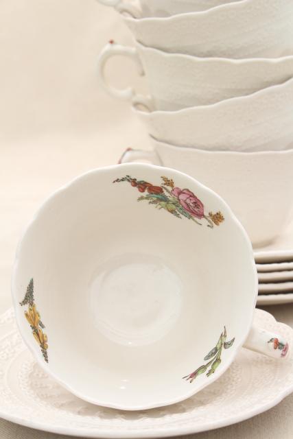 Heath & Rose floral 1920s vintage Spode's Jewel Copeland Spode china cups and saucers
