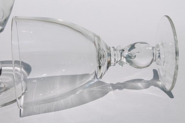 Heisey Lariat crystal clear vintage stemware, large water goblets pressed glass wine glasses