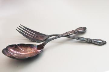 Vintage silver plate seashell pattern fork