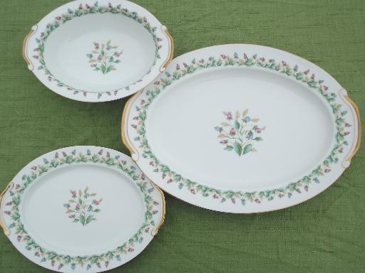 Hollandia tulips Occupied Japan vintage china dishes, dinnerware set for 10 