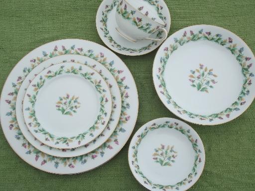 Hollandia tulips Occupied Japan vintage china dishes, dinnerware set for 10 