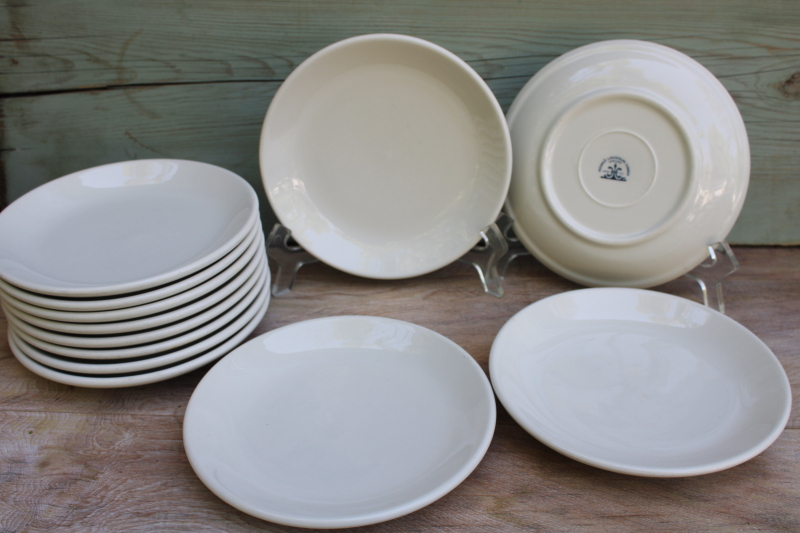 Homer Laughlin USA lead free white china sandwich or salad plates, heavy restaurant ware