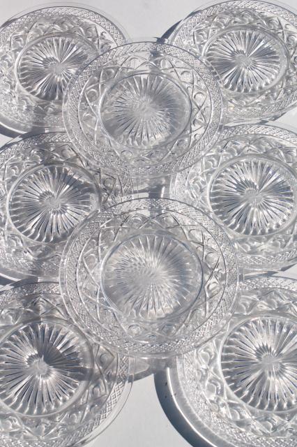 Imperial Cape Cod crystal clear vintage pressed pattern glass salad plates set of 8
