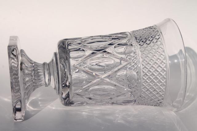 Imperial Cape Cod pattern flower vase, crystal clear vintage glass footed urn shape vase