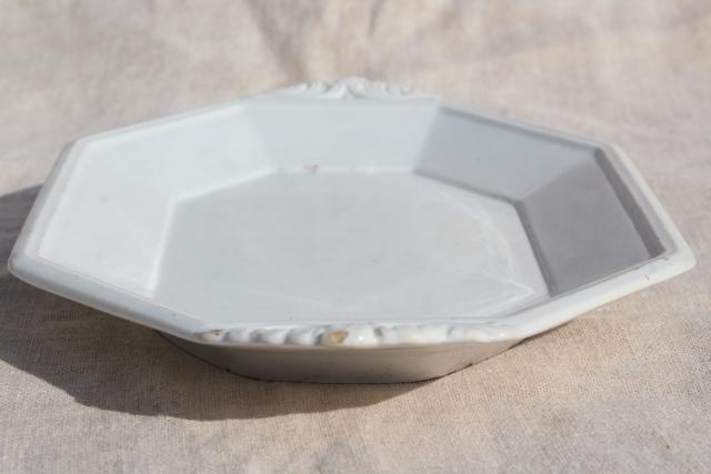 Imperial French Porcelain antique white ironstone china tray, J & S Alcock mark