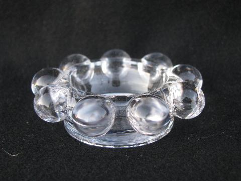 Imperial candlewick pattern glass, individual salt dip dishes, set of four salts