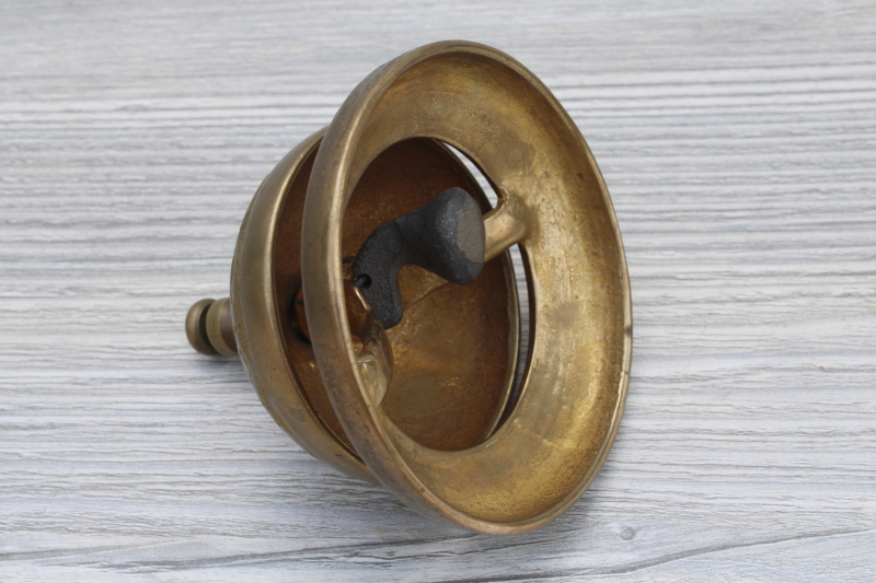India solid brass bell, vintage push bell for front desk or store counter service bell
