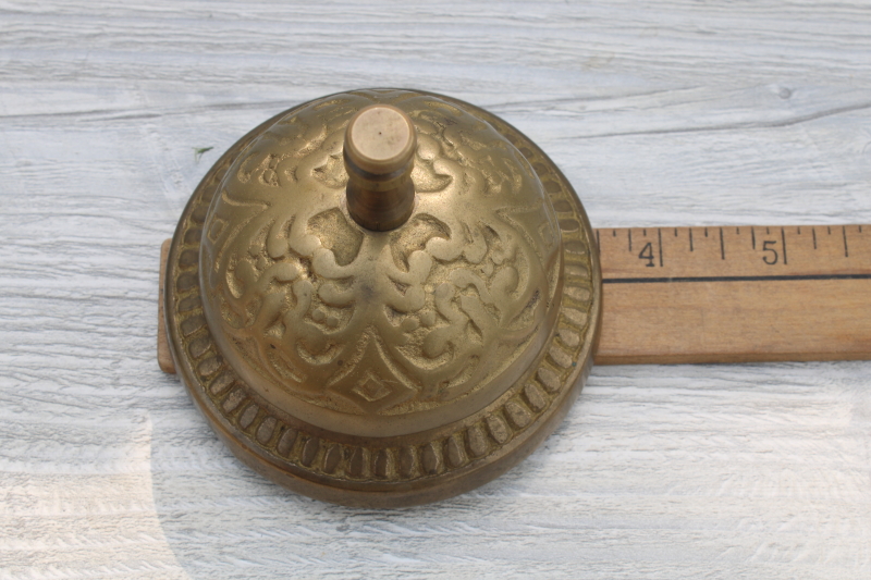 India solid brass bell, vintage push bell for front desk or store counter service bell
