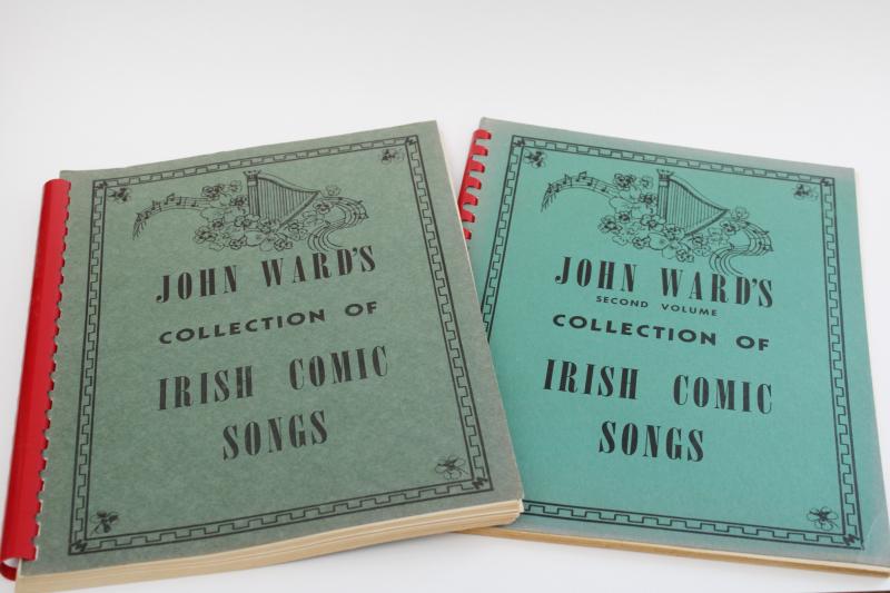 Irish Comic Songs words & music old Ireland classics John Ward spiral bound books
