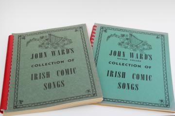 Irish Comic Songs words & music old Ireland classics John Ward spiral bound books