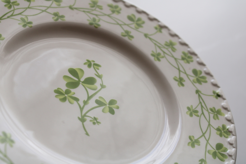 Irish clover shamrocks ceramic salad plate, Kate Williams Global Design China