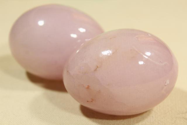 Italian alabaster pastel colored Easter eggs, vintage carved stone egg collection