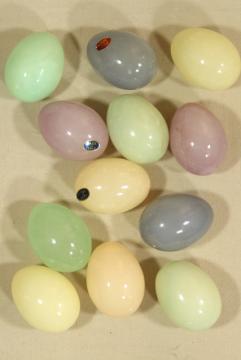 Italian alabaster pastel colored Easter eggs, vintage carved stone egg collection