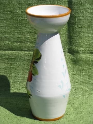 Italian art pottery, large hand-painted vase 60s-70s vintage Italy