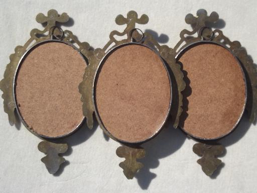 Italian miniature frames, gold mirrors & vintage print triptych shrine