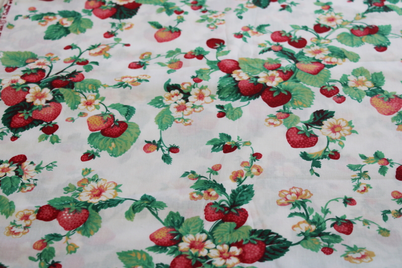 Joan Kessler Concord strawberry print polished cotton, 1990s vintage fabric