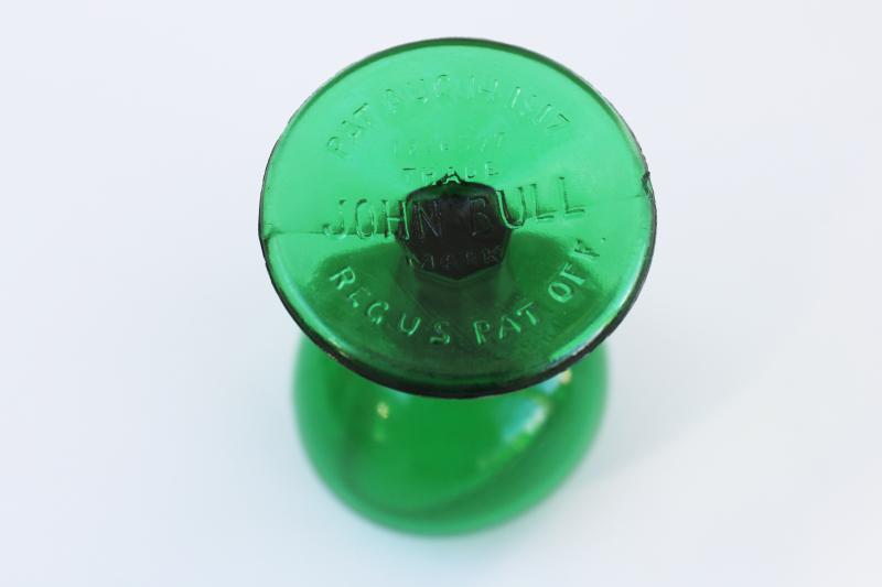 John Bull early 20th century vintage advertising green glass eye wash cup