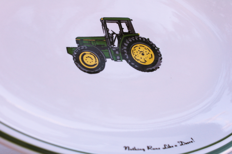 John Deere ceramic dinnerware, large oval platter or tray, vintage Gibson china