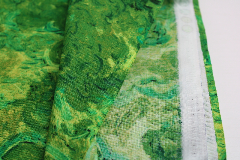 Kaufman fabrics print cotton Van Gogh museum Reminiscence of Brabant impressionist swirls green