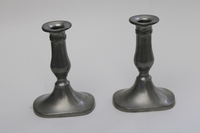 Kirk Stieff Williamsburg pewter console candle holders pair of vintage candlesticks