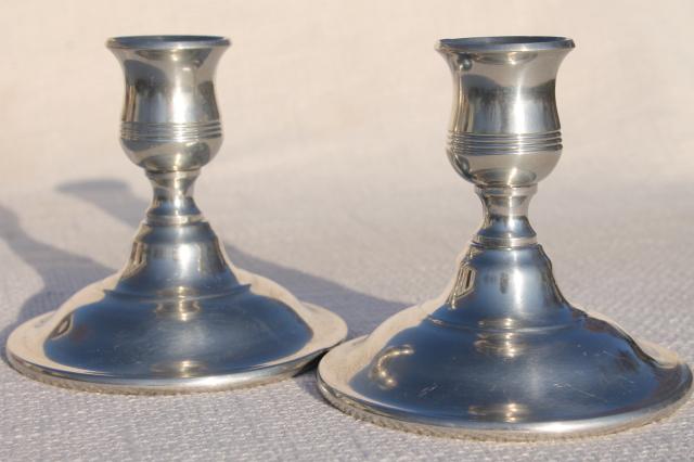 Kirk Stieff pewter candlesticks, pair of vintage candle holders, weighted candle sticks
