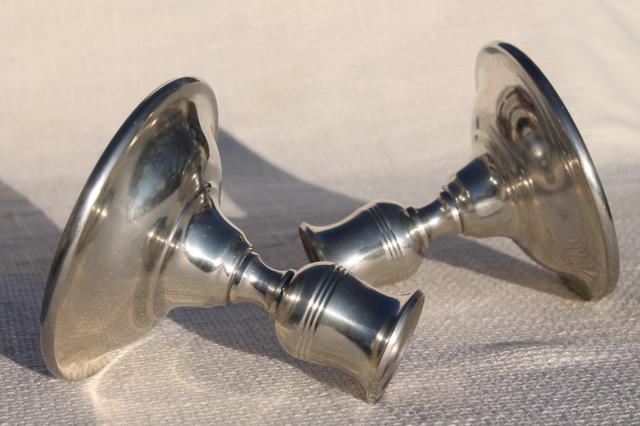 Kirk Stieff pewter candlesticks, pair of vintage candle holders, weighted candle sticks